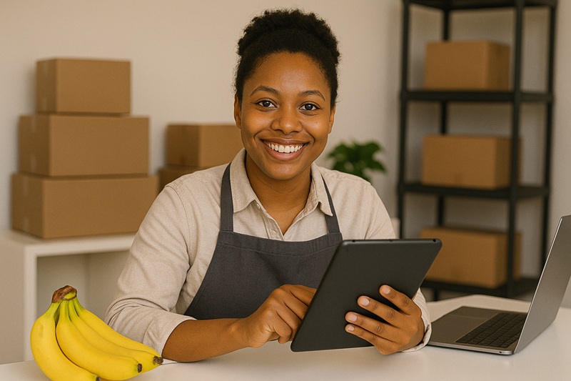 African entrepreneur managing their business